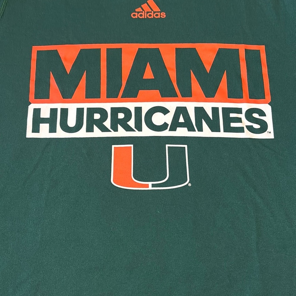 Adidas Miami Hurricanes Short Sleeve T-Shirt, size L
